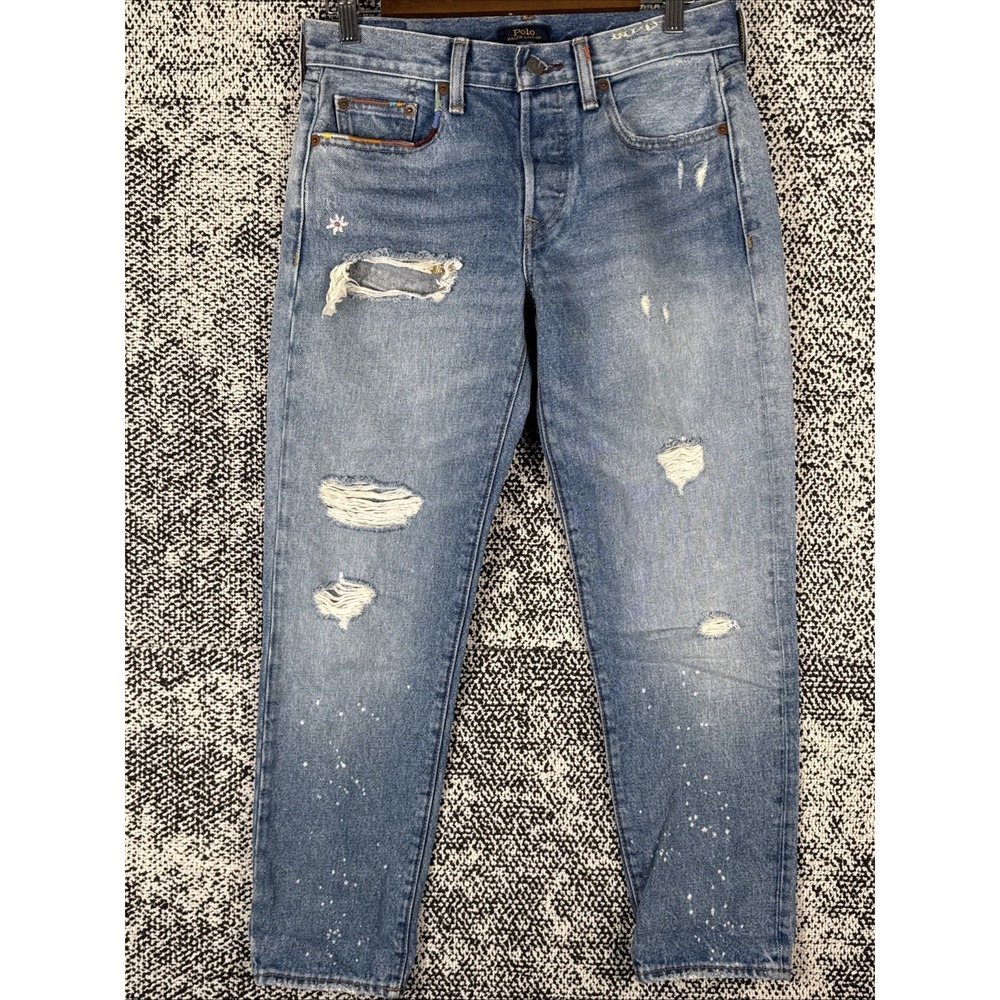 Polo Ralph Lauren‎ The Avery Boyfriend Jeans Womens 25 (FITS 30 X 26) Distressed